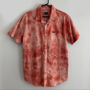 RVCA Red Tie Die Collared Short Sleeve Shirt